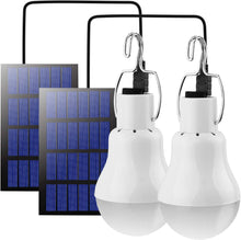 Laden Sie das Bild in den Galerie-Viewer, 2 pcs Solar Glühbirne Solarlampen für Außen,Solar Laterne Camping Lampe Solar Hängelampe mit Solarpanel,3W Licht Birne,Solarbeleuchtung für Außen Innen Camp Zelt Wandern Angeln Gartenhaus