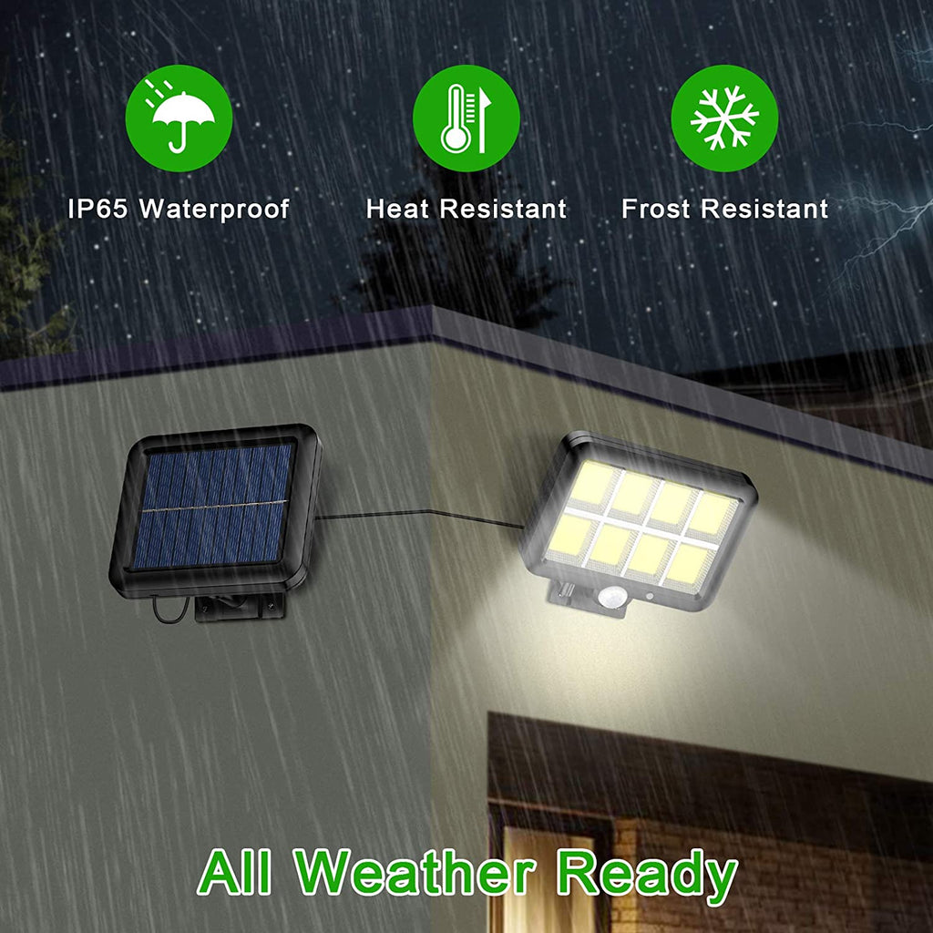 Solarlampen für Außen, 160 COB LED Superhell Solar Aussenleuchte mit Bewegungsmelder, 3 Modi Solar Bewegungsmelder Aussen mit 5M Kabel, IP65 Wasserdichte Solarleuchten für Garten (1 Stück) [Energieklasse A+++]