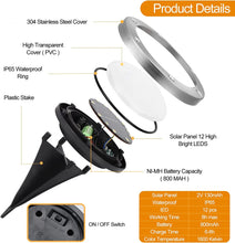 Laden Sie das Bild in den Galerie-Viewer, 2/3/4/5 pcs Solar Bodenleuchte Warmweiß, 12 LEDs Solarleuchten für Außen, Led Solar Gartenleuchten, IP65 Wasserdicht Bodenleuchte Solarleuchten Garten, Außenleuchte für Auffahrt/Rasen/Gehweg/Patio