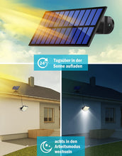 Laden Sie das Bild in den Galerie-Viewer, Solarlampen für Außen, 106 LED Solarleuchte Aussen mit Bewegungsmelder, IP65 Wasserdichte, 120°Beleuchtungswinkel, Solar Wandleuchte für Garten mit 5m Kabel [Energieklasse A++]