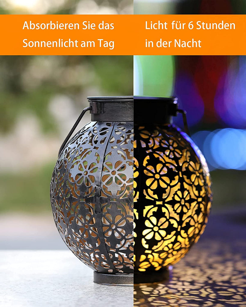 Solarleuchten Garten, Solarlaternen mit Schäferhaken, Wasserdichte LED Solarlampe für Außen Balkon Hof Korridor Weg Weihnachten Deko