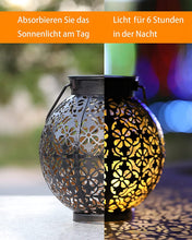 Laden Sie das Bild in den Galerie-Viewer, Solarleuchten Garten, Solarlaternen mit Schäferhaken, Wasserdichte LED Solarlampe für Außen Balkon Hof Korridor Weg Weihnachten Deko