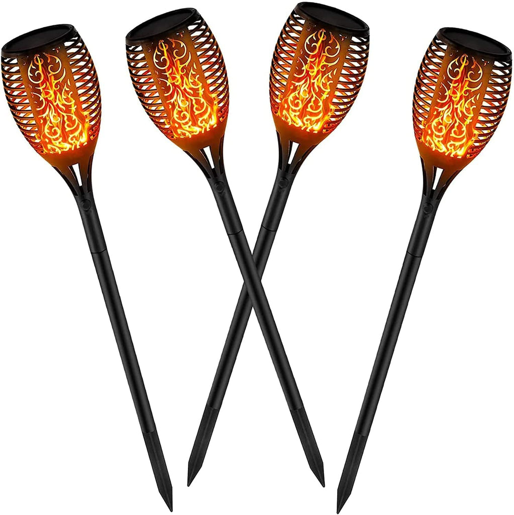 1/2/4 Stück GROßE Solar 96LEDs Garten Flammen Fackeln  Größe 78cm Länge mit  Wabendesign gartenfackeln für außen wasserdicht IP65, Automatische Ein/Aus für Garten, Hof, Balkon, Auffahrt, Weg