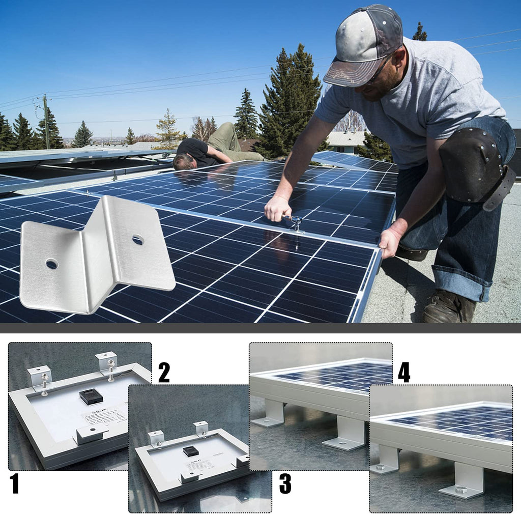 Aitesen 4/8/12/48/96 Solarmodul Halterung Photovoltaik Z-Halter RVM-ZBR-01 Aluminium Befestigung Solar Panel für Montage Solarpanel Dachmontage für flachdach Wohnmobile Boote Dächer Wände