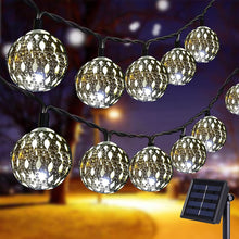 Laden Sie das Bild in den Galerie-Viewer, Solar Lampe,LED Solarbetriebenes Lichterketten ,20/30/50 LED Solar Marokkanische Lichterketten Außen，8 Modi Solar Kristall Kugeln für Garten,Bäume,Terrasse,Weihnachten,Hochzeiten,Partys