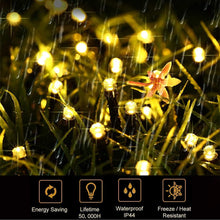 Laden Sie das Bild in den Galerie-Viewer, Solar Lichterkette Außen 7 Farben 50/100/200/300/500/1000 LEDs Solar Lichterkette Aussen Bunt, 8 Modi solarlichterkette wetterfest, Outdoor Weihnachtsbeleuchtun Solar für Garten, Terrasse, Balkon Deko