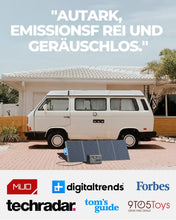 Laden Sie das Bild in den Galerie-Viewer, BLUETTI EB70 Tragbares Kraftwerk mit 200W Solarpanel, 716Wh/1000W Solargenerator LiFePO4 Batterie-Backup mit 2 230V AC Steckdosen, 2 100W USB-C, Stromgenerator für Outdoor Camping Home RV Vanlife