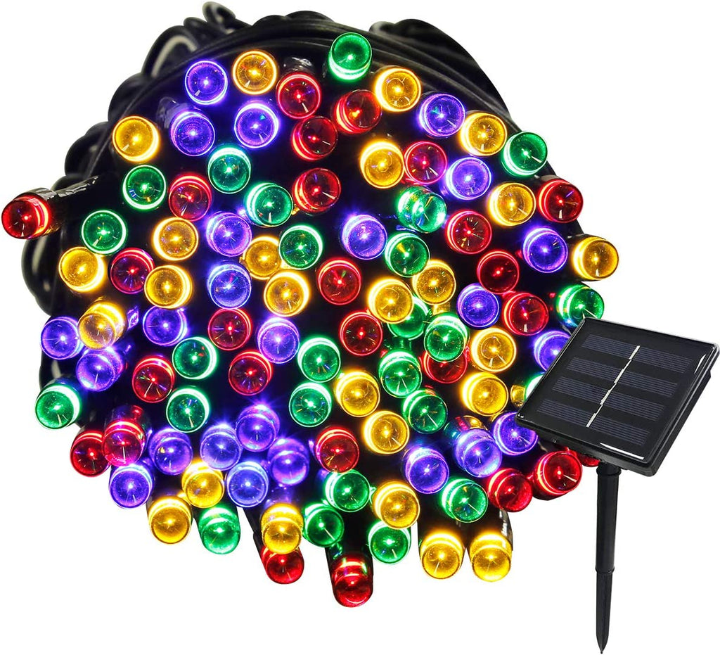 Solar Lichterkette Außen 7 Farben 50/100/200/300/500/1000 LEDs Solar Lichterkette Aussen Bunt, 8 Modi solarlichterkette wetterfest, Outdoor Weihnachtsbeleuchtun Solar für Garten, Terrasse, Balkon Deko