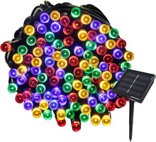 Laden Sie das Bild in den Galerie-Viewer, Solar Lichterkette Außen 7 Farben 50/100/200/300/500/1000 LEDs Solar Lichterkette Aussen Bunt, 8 Modi solarlichterkette wetterfest, Outdoor Weihnachtsbeleuchtun Solar für Garten, Terrasse, Balkon Deko