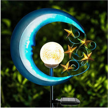 Laden Sie das Bild in den Galerie-Viewer, Solarlampe für Außen,  Metall Mond-Form Solarleuchten LED Stake Dekorative Gartenfahlständer Solarleuchten im Freien Gartendeko für Terrasse, Weg, Hof, Rasen, Warmwhite