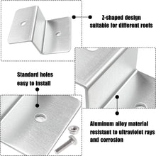 Laden Sie das Bild in den Galerie-Viewer, Aitesen 4/8/12/48/96 Solarmodul Halterung Photovoltaik Z-Halter RVM-ZBR-01 Aluminium Befestigung Solar Panel für Montage Solarpanel Dachmontage für flachdach Wohnmobile Boote Dächer Wände