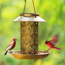 Laden Sie das Bild in den Galerie-Viewer, Solar Vogelfütterer, außerhalb hängendes Vogelhaus, Gartenlaterne Licht Vogelhaus Wandbehang im Freien Vogelhäuschen für die Fütterung von Wild Bird Garden Yard außerhalb Dekor