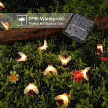 Laden Sie das Bild in den Galerie-Viewer, Solar Lichterkette Aussen, 30/50/60/100LED Honigbienen Lichterkette Warmweiß Wasserdichte 8 Modi Lichterkette Außen/Innen , Dekorativ für Garten, Rasen, Terrasse, Sommerfest, Party, Feiertag