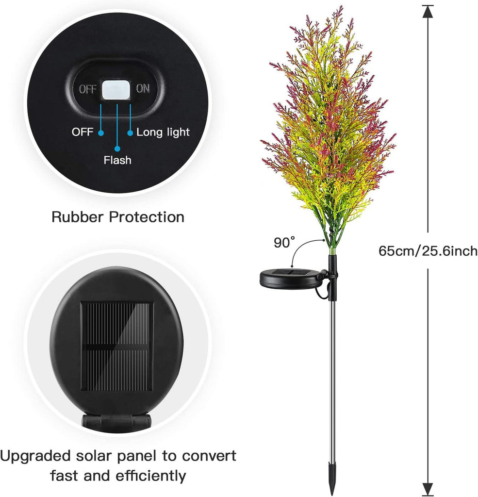 2X Solar 65 cm Weihnachtsbaum, Künstliche Mini Christmas  Tree IP65 Wasserdicht