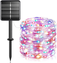 Laden Sie das Bild in den Galerie-Viewer, Solar Lichterkette Aussen Kupferdraht,1/2/3/4 pcs 4 Farben 12/22/32M 100/200/300LED Solar Lichterketten IP64 Wasserdicht, 8 Modi  für Garten, Bäume, Terrasse, Weihnachten, Hochzeiten, Partys