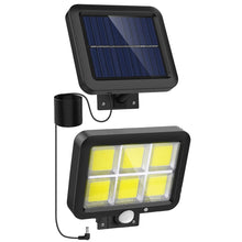 Laden Sie das Bild in den Galerie-Viewer, Solarlampen für Außen, 120 COB LED Superhell Solar Aussenleuchte mit Bewegungsmelder, 3 Modi Solar Bewegungsmelder Aussen mit 5M Kabel, IP65 Wasserdichte Solarleuchten für Garten (1 Stück) [Energieklasse A+++]