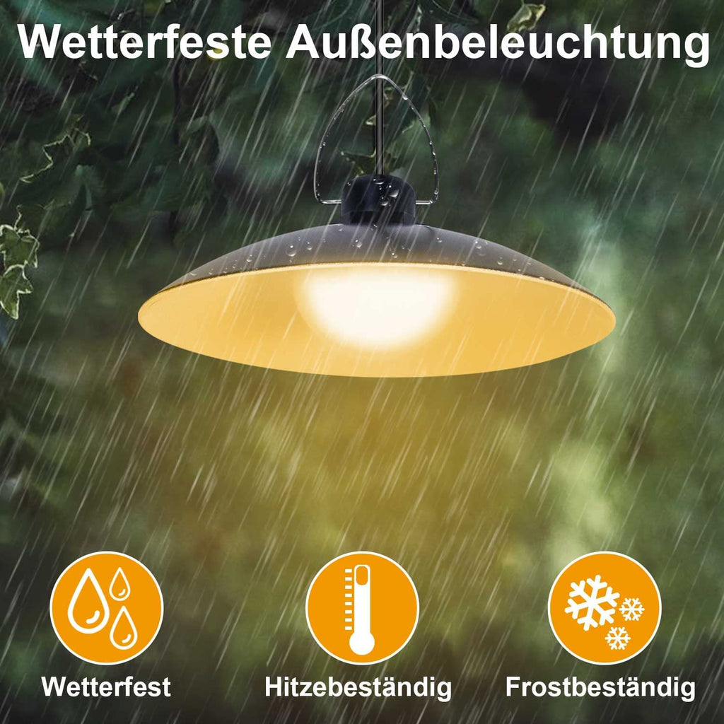 Solar Hängelampen IP65 Wasserdichte Solar Pendelleuchte für Außen,Solar Hängelampen mit 3,2m Verlängerungskabeln,Innen Solarlampen für Garten Hof Garage Veranda Haustür