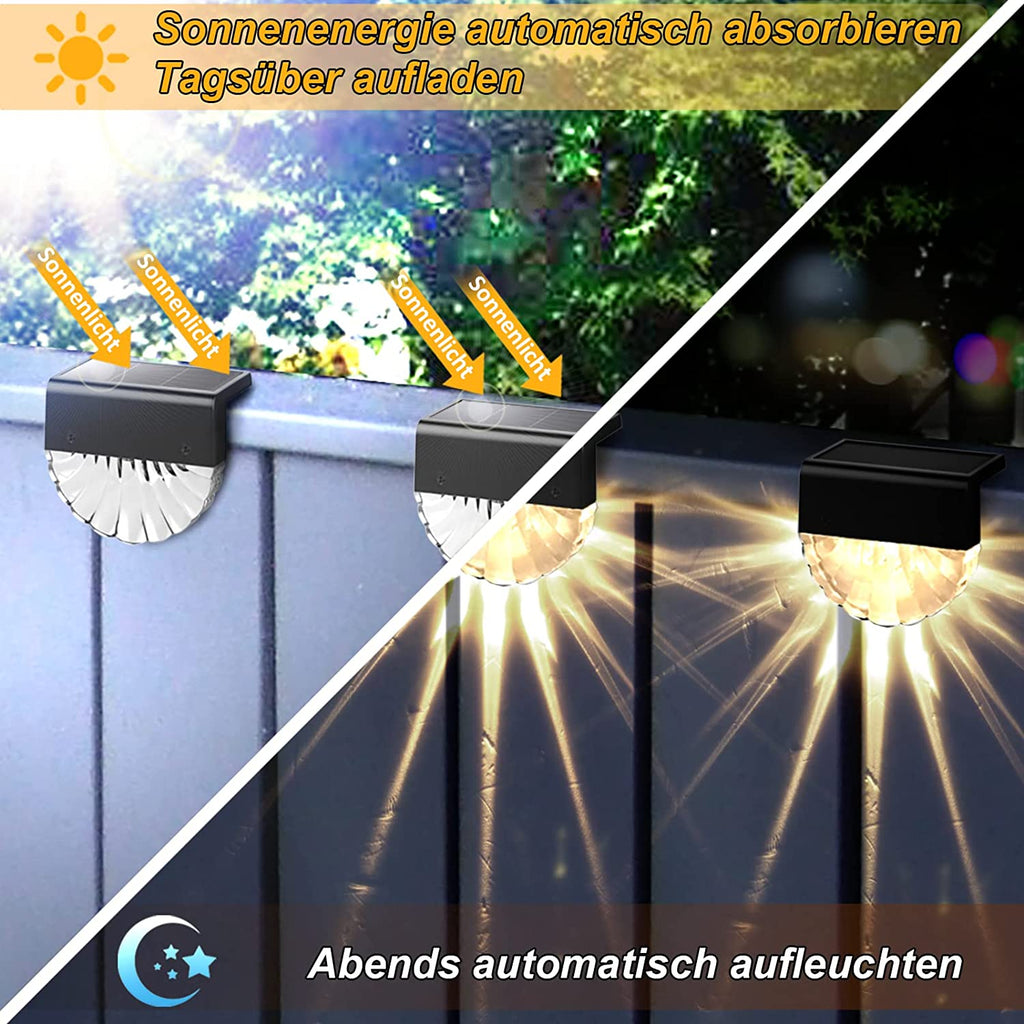 Solarlampen für Außen Garten, 4/6 Stück Wegbeleuchtung LED Solar 2 Modi LED Warmweiß/Farbwechselnde Beleuchtung ,Wasserdichte Solar Lampe für die Garten Dekoration,Treppe,Gartenwege