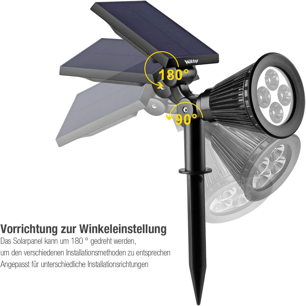 2/4/6 LED Solar Strahler Solarleuchte Landscape 3th Version Superhelle Spotlight Solarbetriebene; Wasserdicht für die Hinterhöfe, Gärten, Rasen usw [Energieklasse A+]