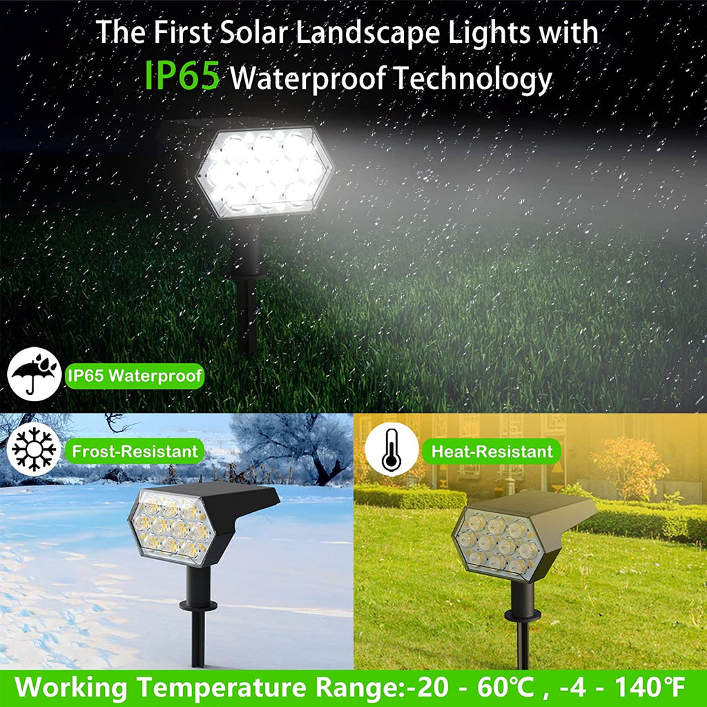 2/4 Stück Solar Strahler Solarleuchte Landscape Solar-Landschaftsscheinwerfer, 92 LED-Solarleuchten, Solar-Landschaftsleuchten 3 Modi, automatisches Ein-/Ausschalten IP65 wasserdichte Solar-Spotleuchten im Freien für Hof, Garten