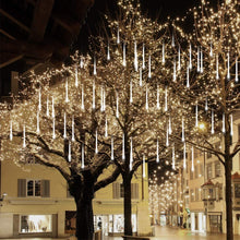 Laden Sie das Bild in den Galerie-Viewer, Solarlicht Außen,30CM/50CM/80CM 8 Tubes Meteorschauer Regen Lichter,Solar Weihnachten Lichterkette Wasserdichte 192/288/576LEDs Tropfen Lichter für Hochzeit Party Garten Baum Hause Dekoration Außen