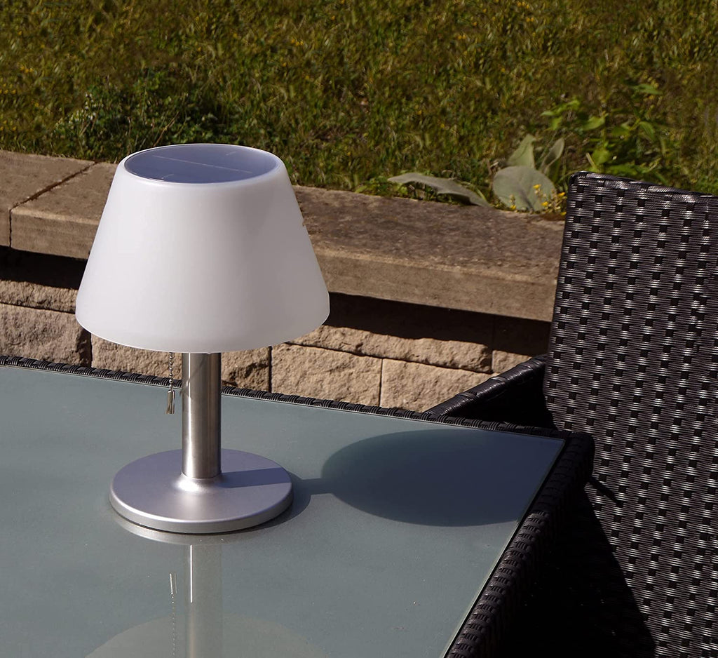 Solar LED Tischlampe warmweiß 3-Lichtstufen für außen