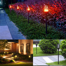 Laden Sie das Bild in den Galerie-Viewer, 1/2/4 Stück GROßE Solar 96LEDs Garten Flammen Fackeln  Größe 78cm Länge mit  Wabendesign gartenfackeln für außen wasserdicht IP65, Automatische Ein/Aus für Garten, Hof, Balkon, Auffahrt, Weg