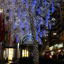 Laden Sie das Bild in den Galerie-Viewer, Solarlicht Außen,30CM/50CM/80CM 8 Tubes Meteorschauer Regen Lichter,Solar Weihnachten Lichterkette Wasserdichte 192/288/576LEDs Tropfen Lichter für Hochzeit Party Garten Baum Hause Dekoration Außen