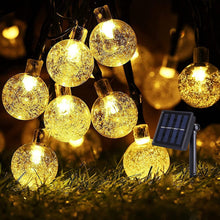 Laden Sie das Bild in den Galerie-Viewer, Solar Lichterkette Außen &amp; Innen,20/30/50/60/100/200/300 LED Kristallkugeln Wasserdicht Outdoor Lichterkette Solar,8 Modi Solar Weihnachten Lichterkette für Garten, Balkons,Weihnachten,Hochzeiten, Camping