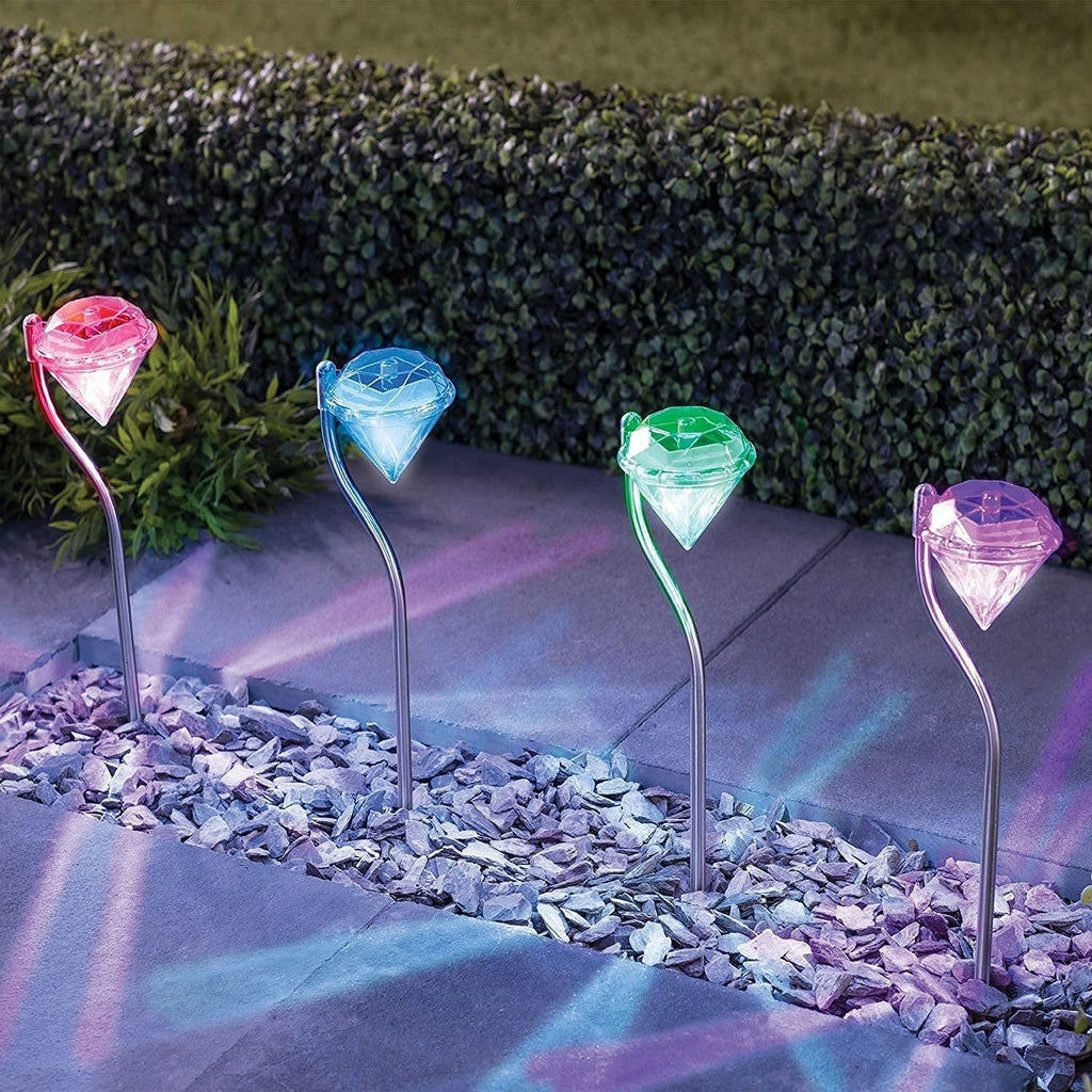 Solarlampen für Außen Garten , 4/8 x Solar Diamant Gartenleuchten Außen Solarleuchten Wasserdicht für Balkon,Balkonkasten,Blumenkästen und Terrasse Dekoration