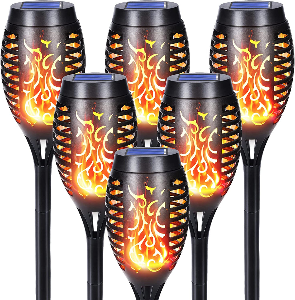 1/2/4 Stück GROßE Solar 96LEDs Garten Flammen Fackeln  Größe 78cm Länge mit  Wabendesign gartenfackeln für außen wasserdicht IP65, Automatische Ein/Aus für Garten, Hof, Balkon, Auffahrt, Weg