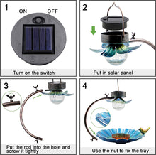 Laden Sie das Bild in den Galerie-Viewer, Solar Vogelfütterer,  außerhalb hängendes Vogelhaus, Gartenlaterne Licht Vogelhaus Wandbehang im Freien Vogelhäuschen für die Fütterung von Wild Bird Garden Yard außerhalb Dekor