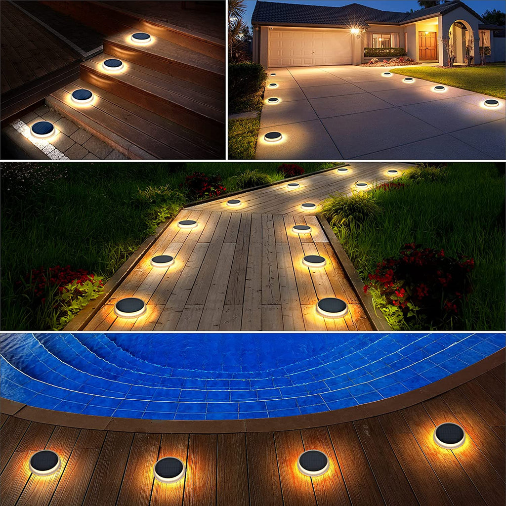 4/6/8 pcs Solar Bodenleuchte  Solarleuchten für Außen, Led Solar Gartenleuchten, IP65 Wasserdicht Bodenleuchte Solarleuchten Garten, Außenleuchte für Auffahrt/Rasen/Gehweg/Patio