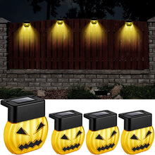 Laden Sie das Bild in den Galerie-Viewer, 2/3/4/5 pcs Halloween Solar Deckleuchten Kürbis Wegeleuchten Wasserdichte Stufen Terrassenlichter Zaunleuchten Wegbeleuchtung für Outdoor Garten Zäune Treppen Balkongeländer Terrassen Dekorationen