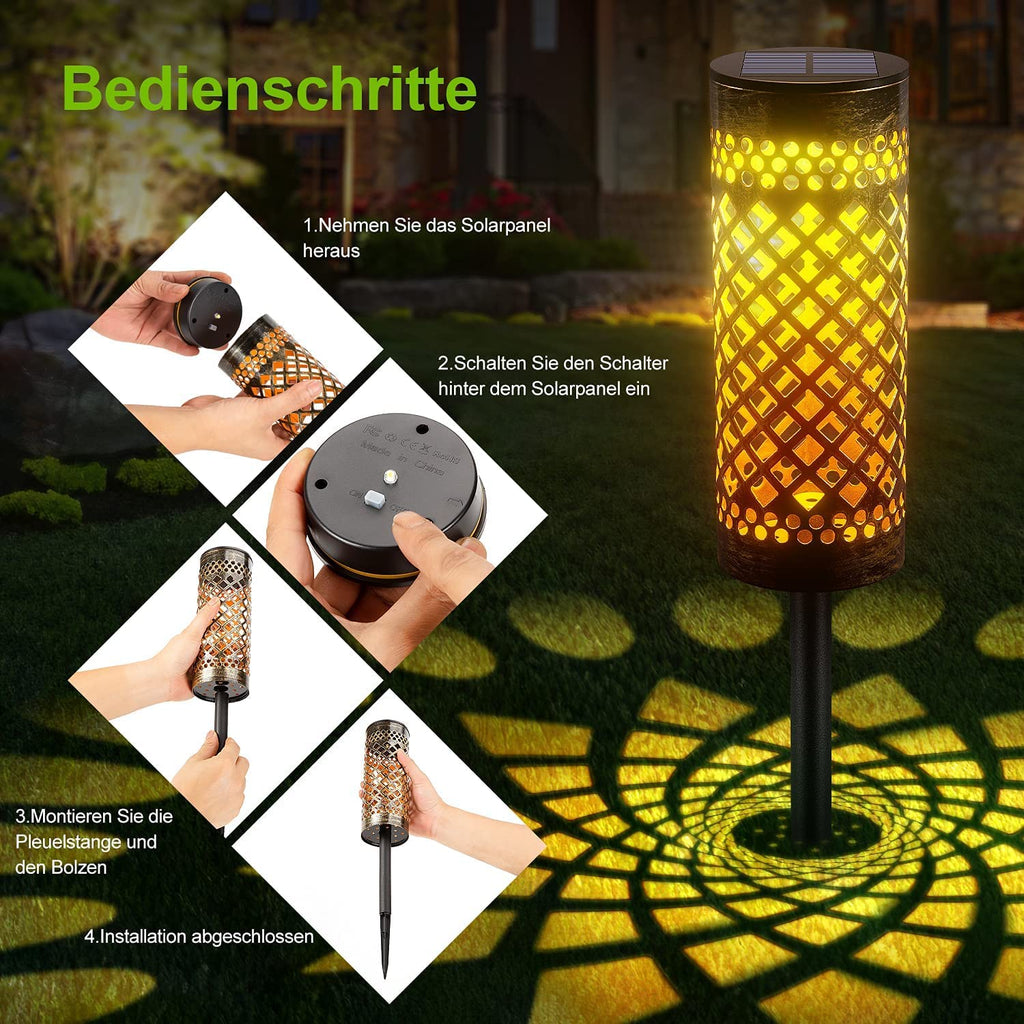 Solarlampen für Außen Gartendeko Solar Laternen für Draußen Warmweiß,IP65 Wasserdicht LED Gartenlampen Metall Solar Lampe für die Garten dekoration für Terrasse Rasen Garten Hofwege