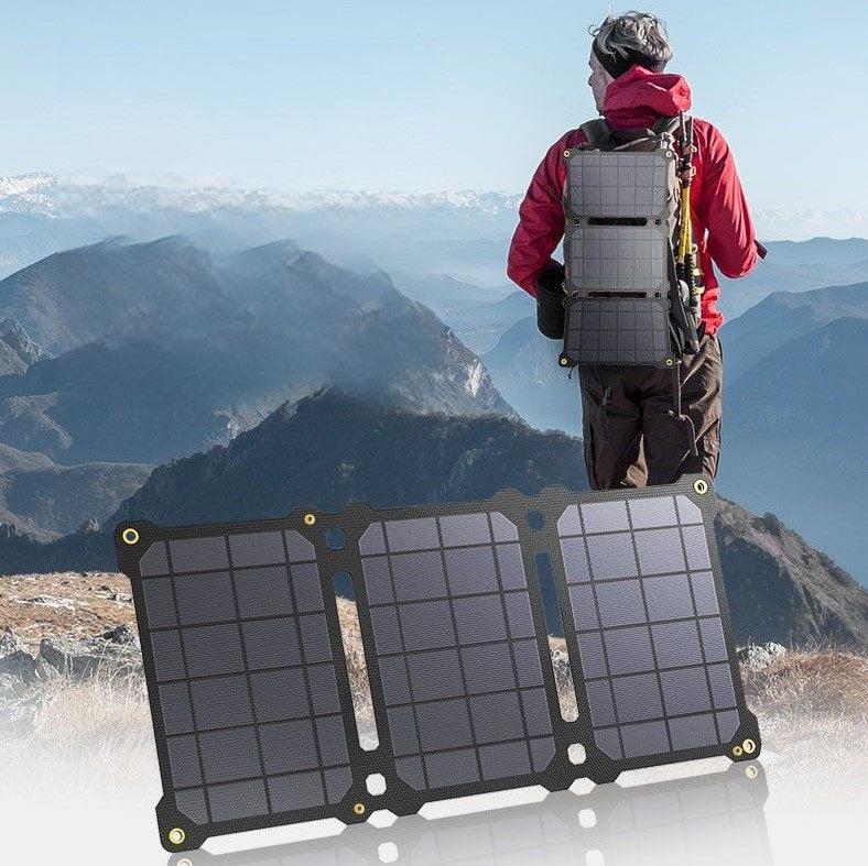 ALLPOWERS 5V 21W Solar Panel, Tragbares Solarladegerät, Wasserdichtes Faltbares Solarpanel, Solar Ladegerät, Solar Powerbank für Smartphone, Tablets, Outdoor, Camping