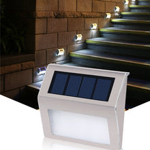 Laden Sie das Bild in den Galerie-Viewer, 4/5/6pcs  Solar Edelstahl Stufenlampen für Außen Garten,  Wegbeleuchtung LED Solar Beleuchtung ,Wasserdichte Dekoration,Treppe,Gartenwege