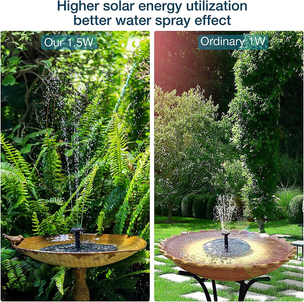 Solar Springbrunnen , Update Solar Teichpumpe mit 6 Effekte Solar Wasserpumpe Solar schwimmender Fontäne Pumpe für Gartenteich Oder Springbrunnen Vogeltränke Fischbecken