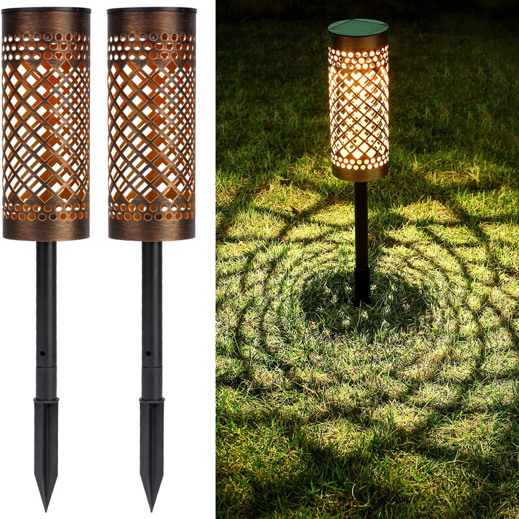 Solarlampen für Außen Gartendeko Solar Laternen für Draußen Warmweiß,IP65 Wasserdicht LED Gartenlampen Metall Solar Lampe für die Garten dekoration für Terrasse Rasen Garten Hofwege