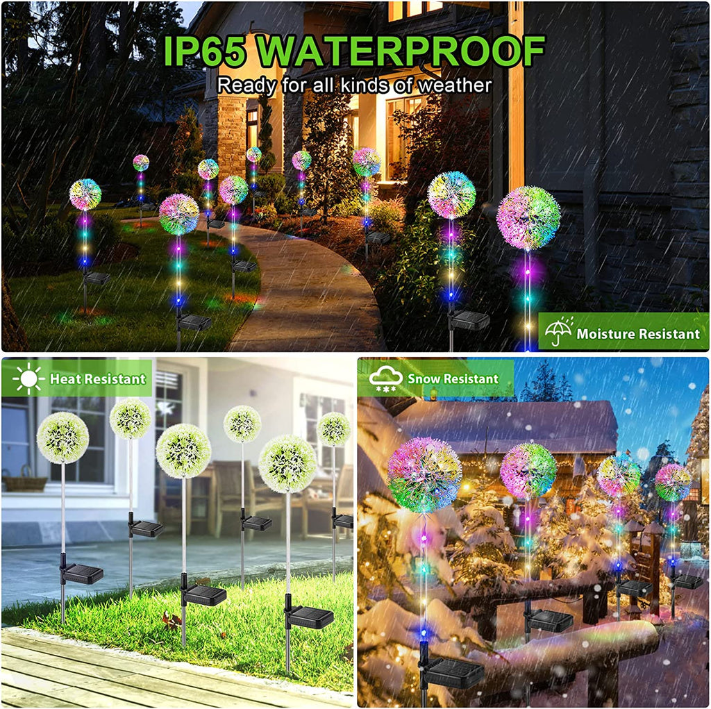 1/2/3/4 Stück Solarlampen für Außen Garten,  Solarleuchten Garten Deko Löwenzahn mit Farbwechsel LED, IP65 Wasserdicht Solar Blumen Lampe für Outdoor, Rasen, Balkon, Terrasse, Hof