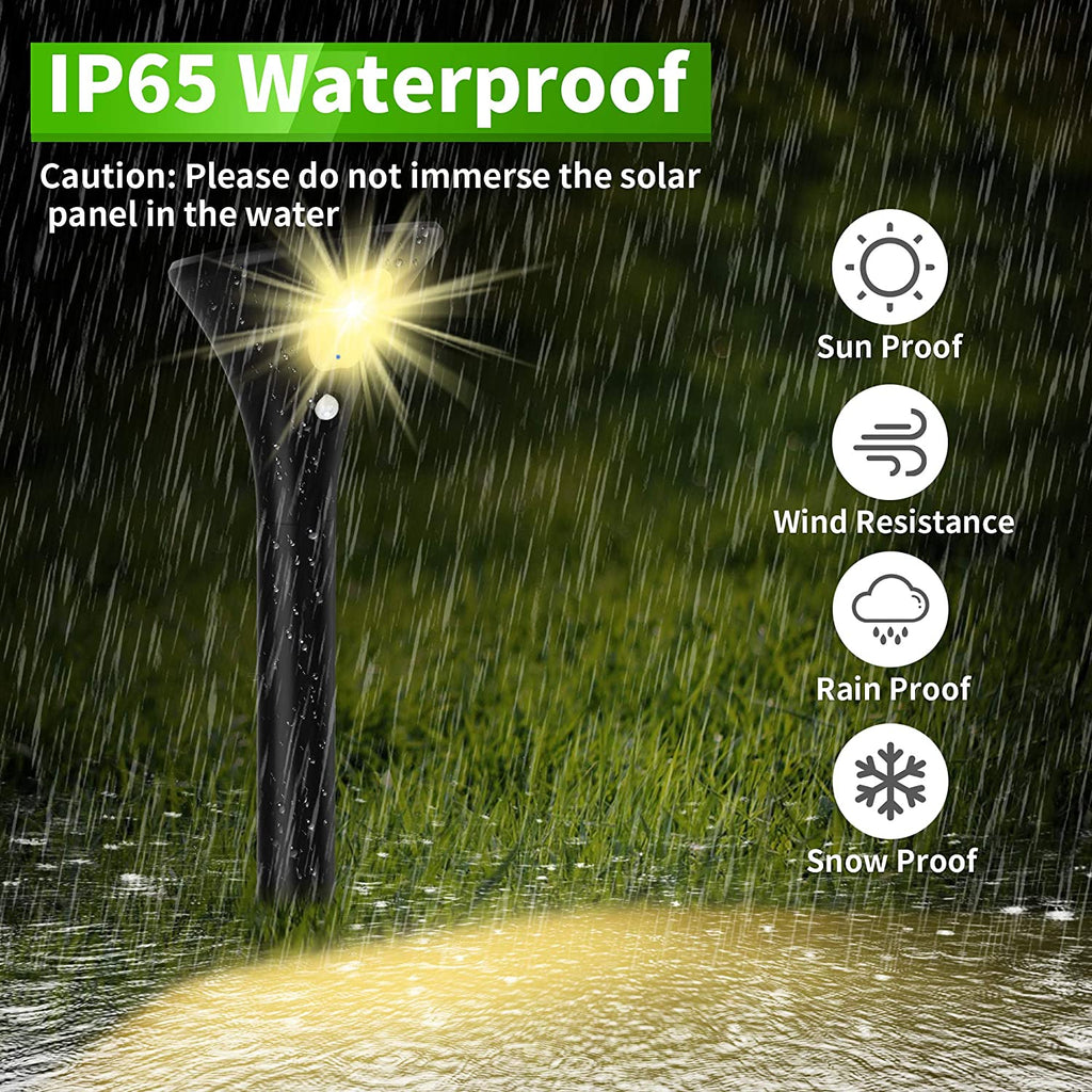 2/4/6 Stück Solar Wegebeleuchten mit Bewegungsmelder Solarlampen für Außen, Gartenleuchte 2 Modi Solarleuchten  Wegeleuchte IP65 Wasserdichte Auto Ein/Aus Landschaftslichter Aussenlicht für Garten/Patio/Rasen/Pfad [Energieklasse A+]