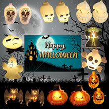 Laden Sie das Bild in den Galerie-Viewer, Solar Lichterkette Halloween 13 Model Halloween Deko Halloween Licht Outdoor Halloween Lichter Urlaub Dekorative Licht Wasserdicht Lichter für Garten Hof Glowing Schädel Hände Garten Rasen Lampe