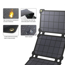 Laden Sie das Bild in den Galerie-Viewer, ALLPOWERS 5V 21W Solar Panel, Tragbares Solarladegerät, Wasserdichtes Faltbares Solarpanel, Solar Ladegerät, Solar Powerbank für Smartphone, Tablets, Outdoor, Camping