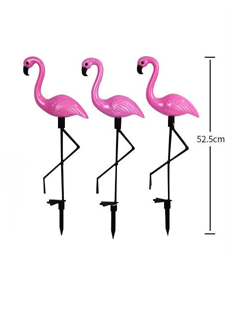 3 × Flamingo SolarLampe Gartenstecker Solarleuchte Solarlampe Licht Rasenlampe LED Solarlicht Wasserdicht Outdoor Solarleuchten Gartendekoration für Garten Balkon Rasen ca.53cm