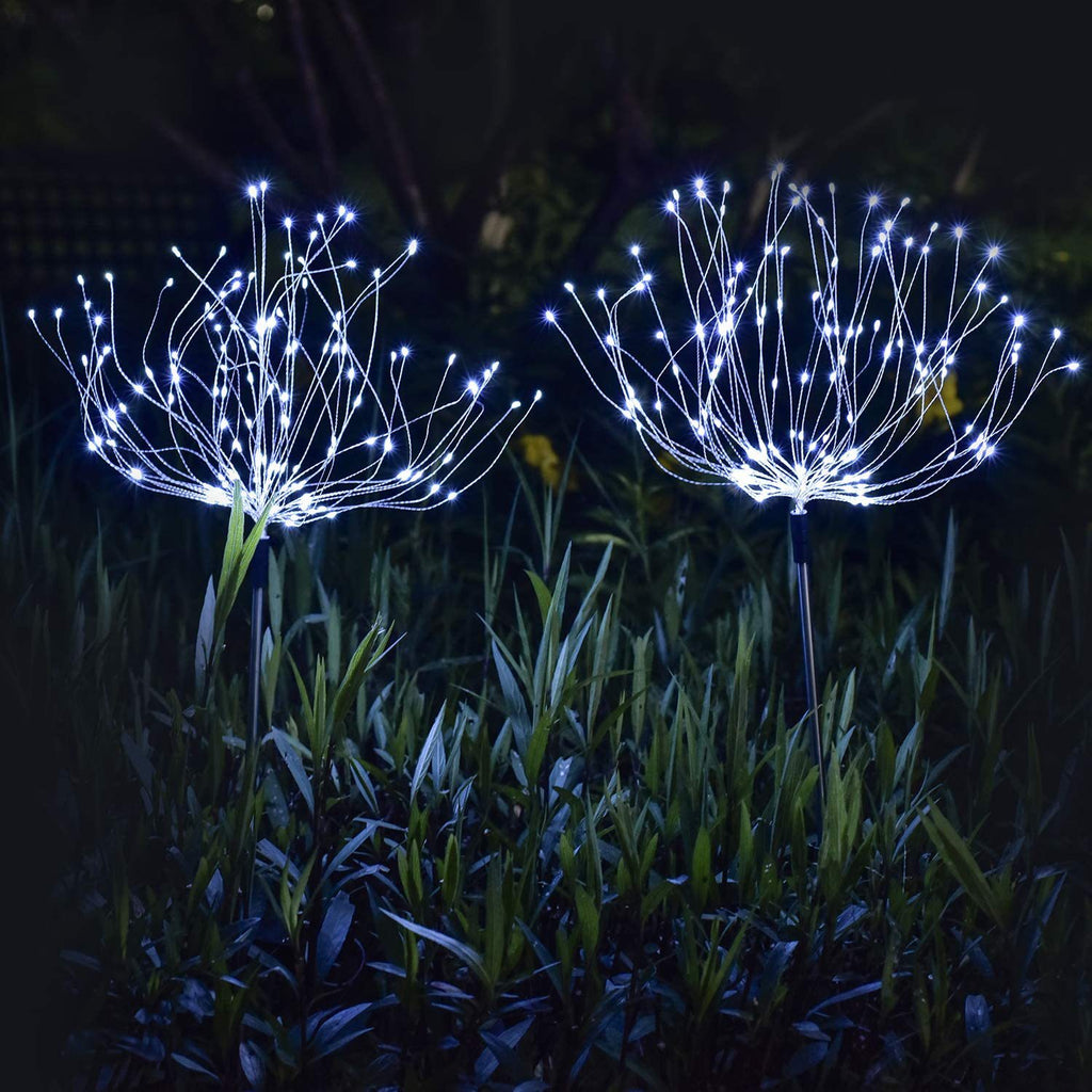 Solarlampen für Außen Garten,2/4 Pack 120 Led Feuerwerk Licht,Garten Solarleuchten Wetterfest mit Stetiger und blinkender Modus,Solarleuchten für Außen,Terrasse, Bürgersteig,Gartendeko