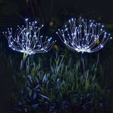 Laden Sie das Bild in den Galerie-Viewer, Solarlampen für Außen Garten,2/4 Pack 120 Led Feuerwerk Licht,Garten Solarleuchten Wetterfest mit Stetiger und blinkender Modus,Solarleuchten für Außen,Terrasse, Bürgersteig,Gartendeko