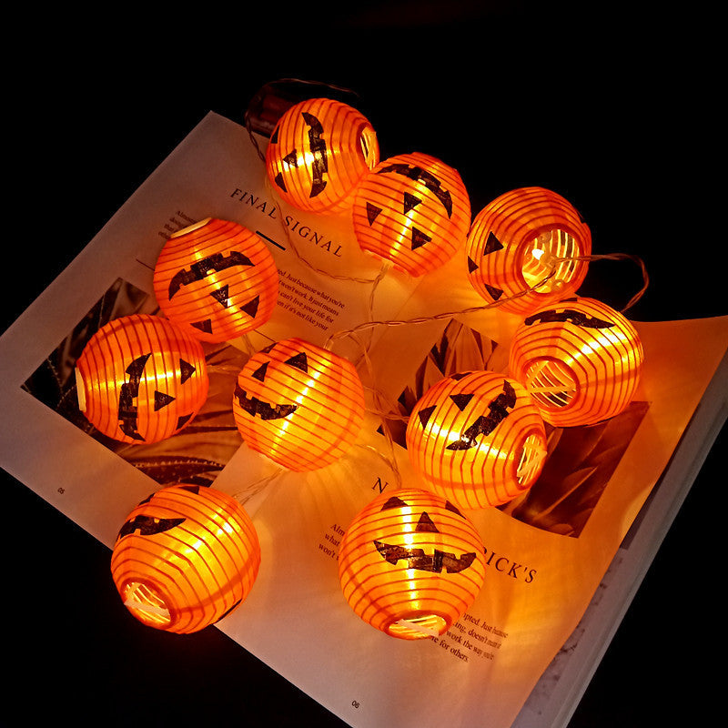 Solar Halloween Deko Garten Lampion Lichterkette mit Solarbetrieben, 2 Modi Wasserdicht Halloween Lichterkette für Außen Innen, Allerheiligen, Halloween Party Dekorations