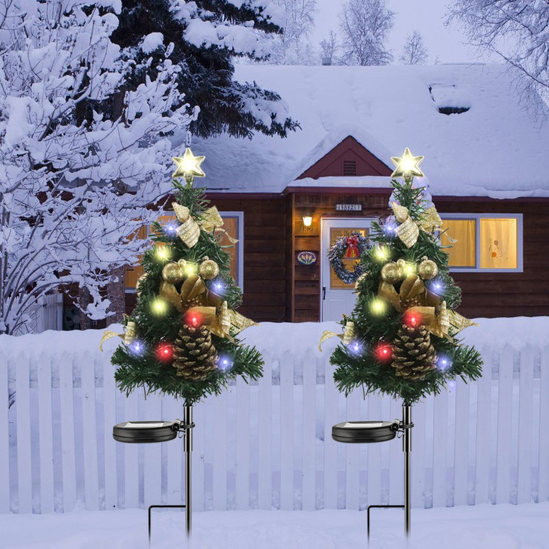 2X Solar 78cm Weihnachtsbaum, Künstliche Mini Christmas  Tree IP65 Wasserdicht