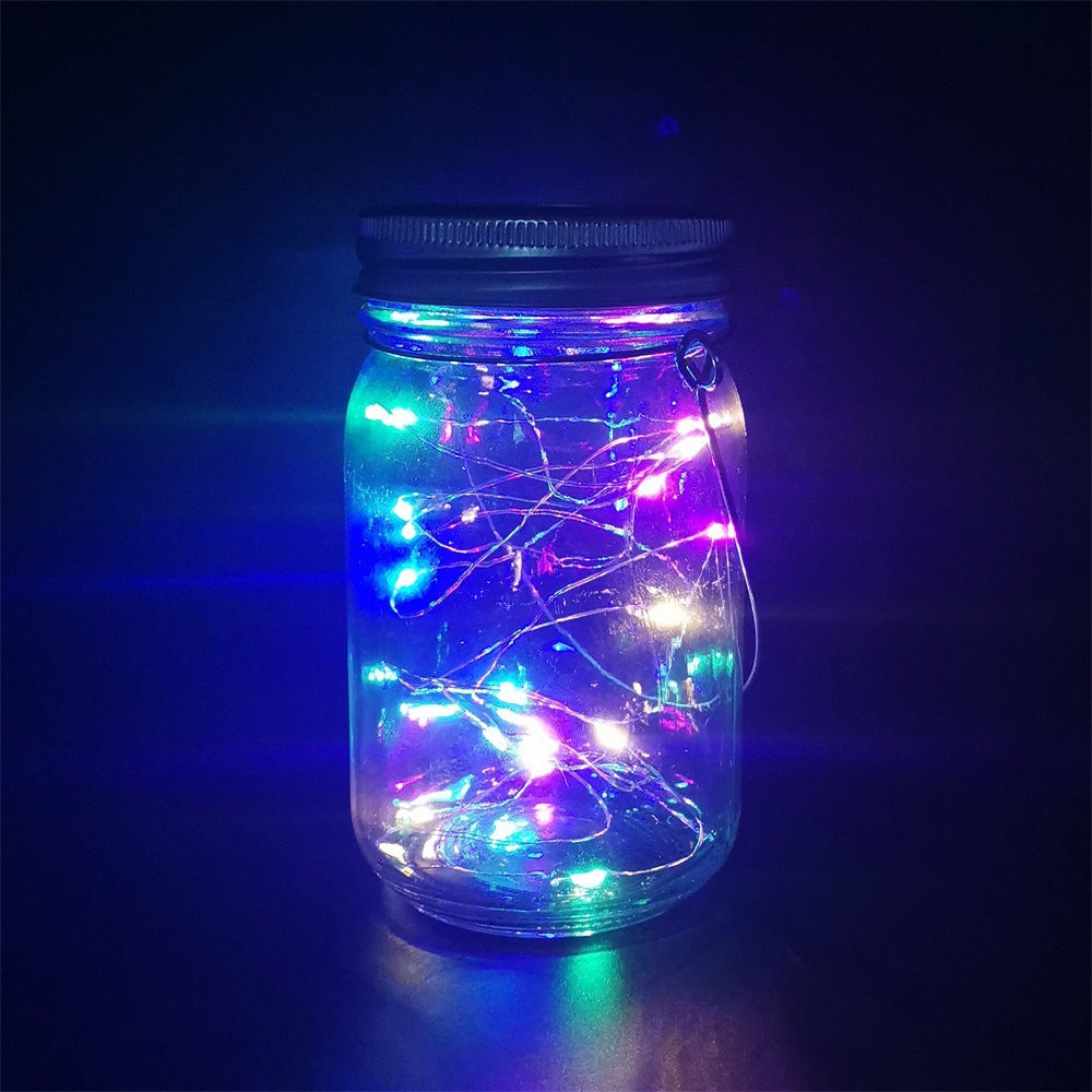 6/12Stück +3Farben 30 LED Solar Mason Jar Lichterkette Deckel,  Einsätze Beleuchtung mit 12 Aufhängern für Außenbereich Terrasse Rasen Garten Dekor, Ohne Gläser