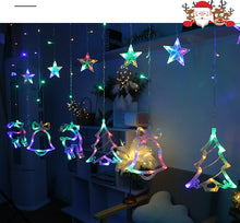 Laden Sie das Bild in den Galerie-Viewer, Solar Lichterkette mit 12 LED Kugel /Elch, Weihnachtsbaum, Glocke Model Lichtervorhang 3Meter Lichtervorhang 8 Modi Innen &amp; Außenlichterkette Wasserdicht Dekoration für Weihnachten